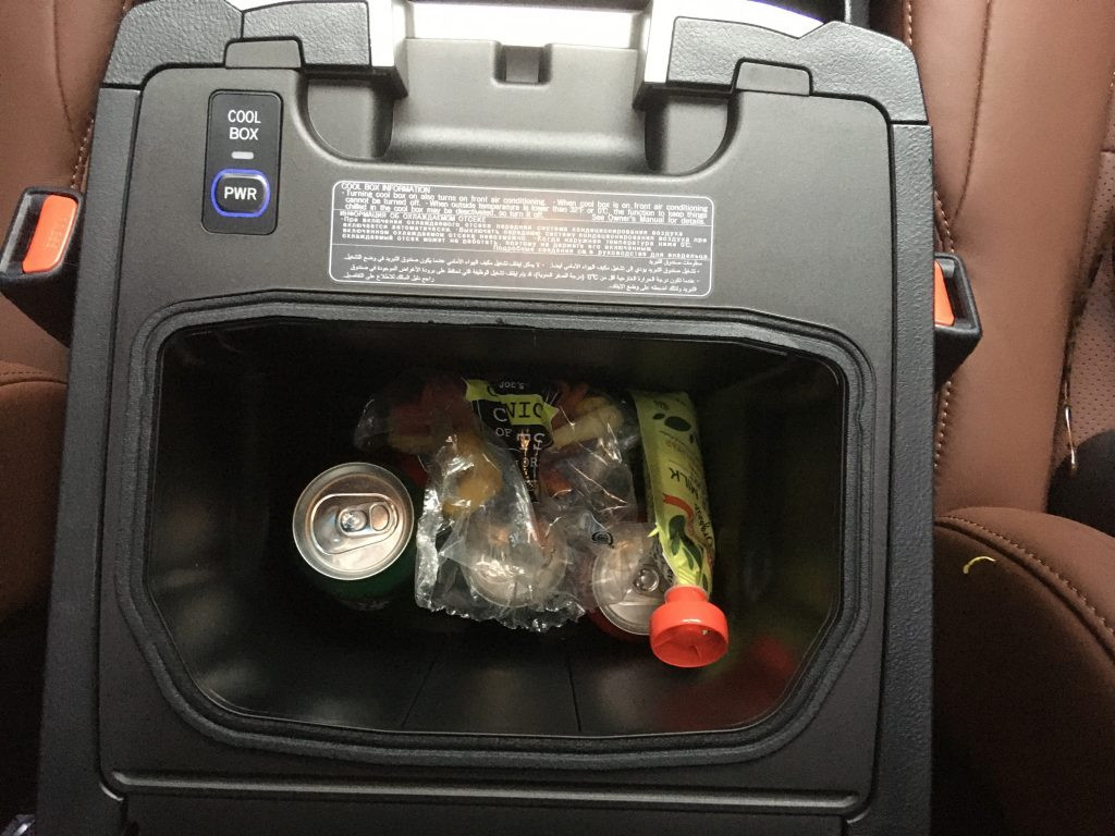 Center console cooler in the 2020 Toyota Land Cruiser