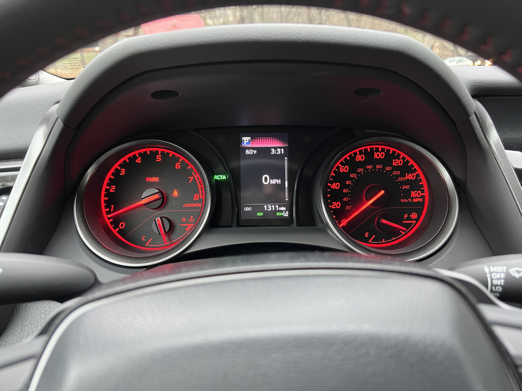 4.2-inch TFT display in the instrument cluster of the 2022 Toyota Camry TRD.