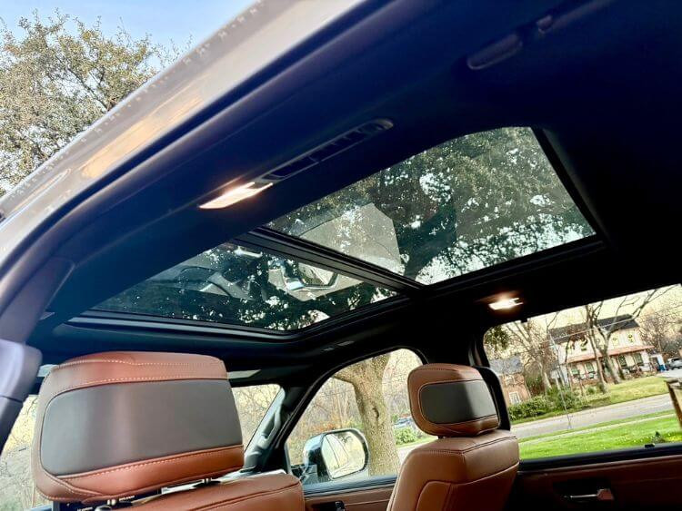 Panoramic sunroof in the 2025 Toyota Sequoia 1794 Edition, providing a spacious and open feel to the interior.