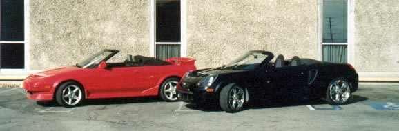 Side Profile of 1986 Toyota MR2 Convertible Showing Wheel Upgrade