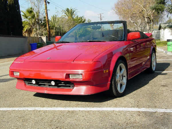 Rear View of 1986 Toyota MR2 Convertible with Aftermarket Exhaust System