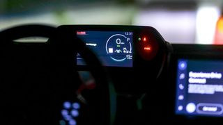 Dashboard cluster at night in the 2024 Toyota bZ4X Limited