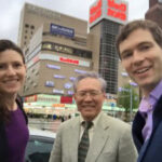 Isao Yoshino, the author, and her husband John, during a visit to Toyota Japan, discussing Lean leadership principles.