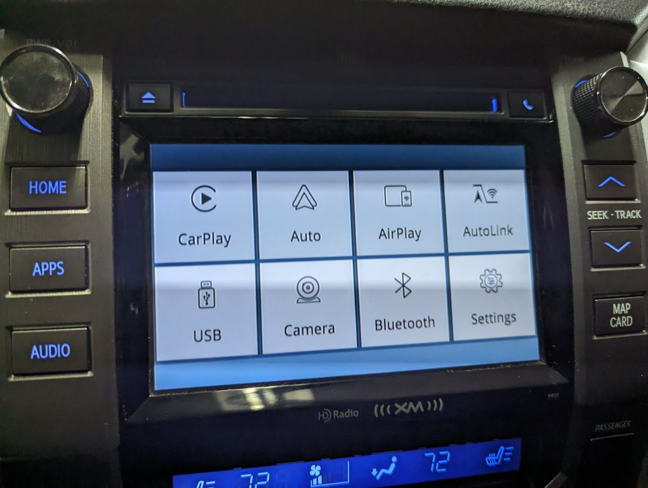 Android Auto interface on Toyota Tundra screen after Carabc unit installation