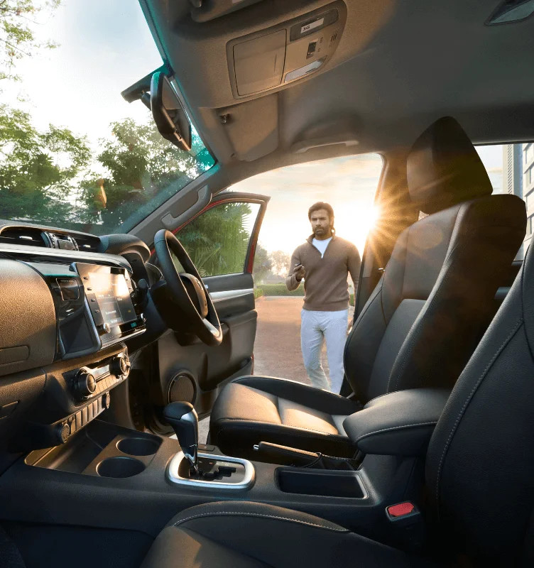 Toyota Hilux Cabin wrapped in soft leather and metallic accents