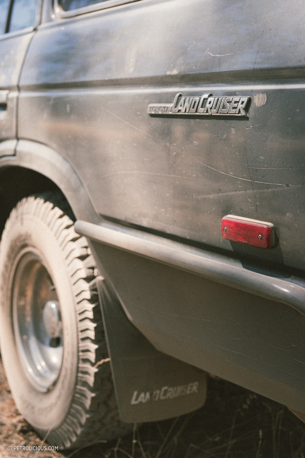 Interior of an old Toyota Land Cruiser with focus on the simple and functional design