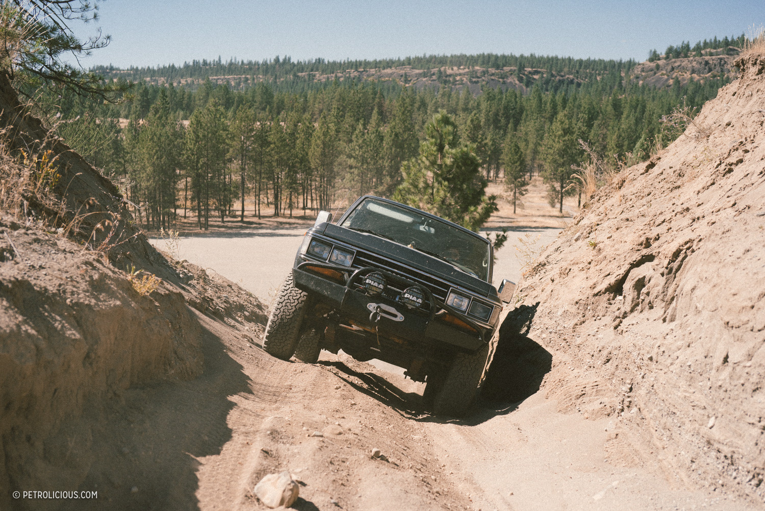 Toyota Land Cruiser parked at a scenic overlook in the mountains