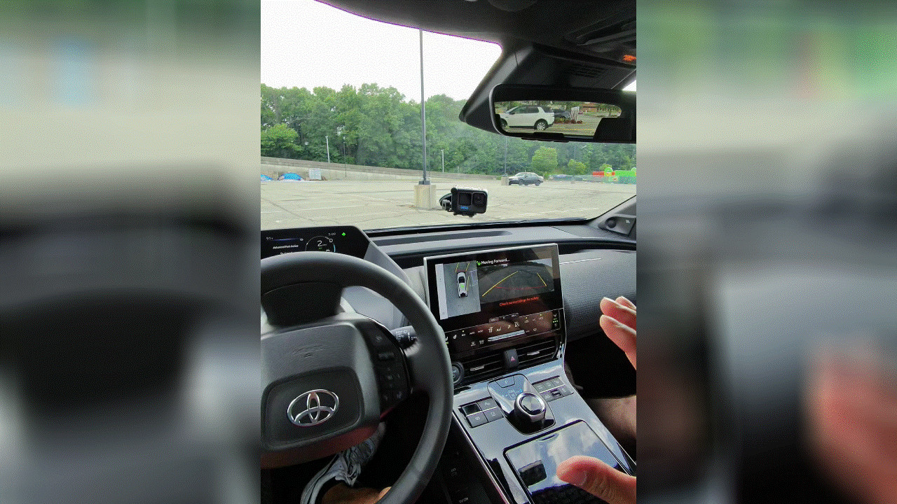 Automated parking demonstration in the 2024 Toyota bZ4X Limited