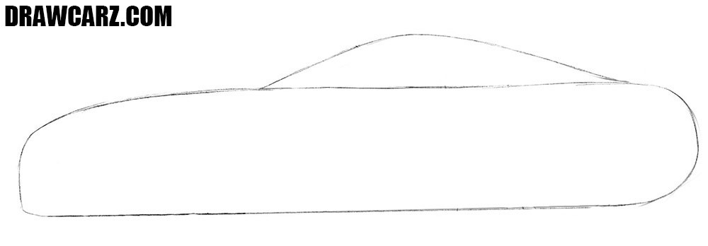 Sketch of Toyota Supra with basic shapes