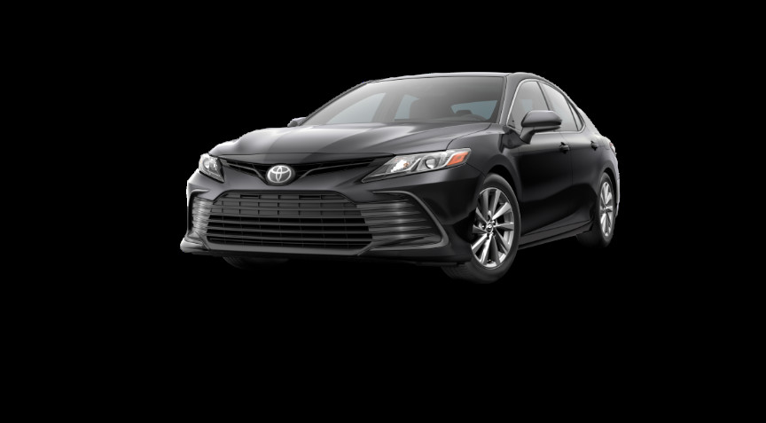 Midnight Black Metallic 2022 Toyota Camry on White Background