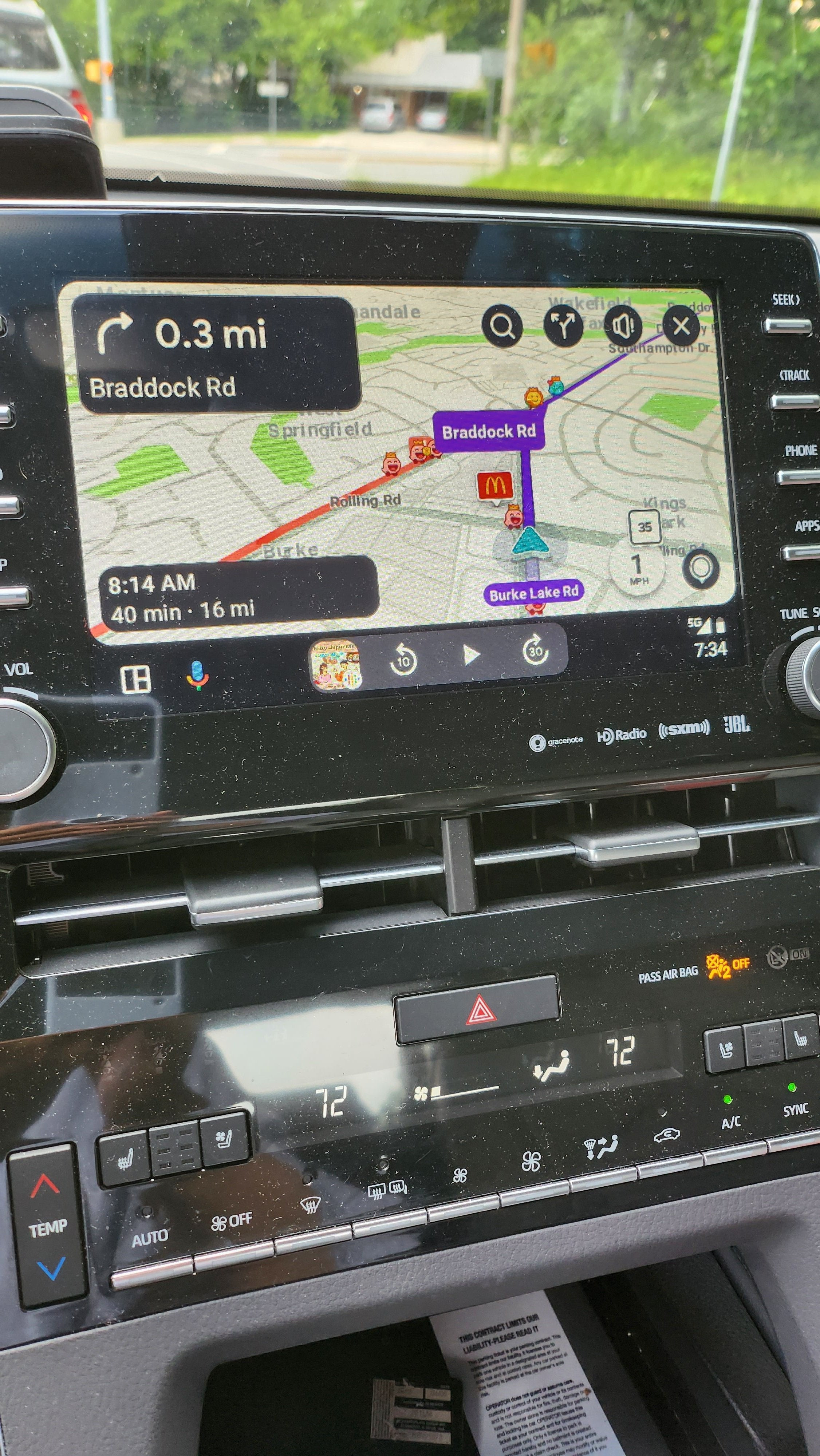 Android Auto Interface on Toyota Avalon