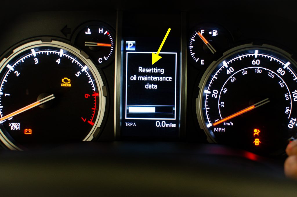 2023 4Runner Oil Reset Button