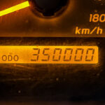 Toyota 4Runner instrument panel displaying high mileage