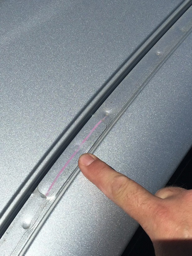 Removing tape on Toyota Tacoma