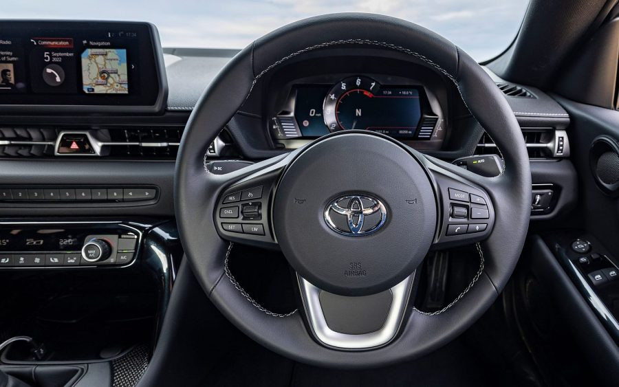 Toyota GR Supra uses voice commands to access in-menu functions, including those to adjust the time