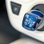 A gear stick in a hybrid car