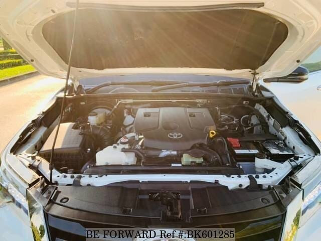 White engine of toyota fortuner, highlighting the variety of engine options available for different markets