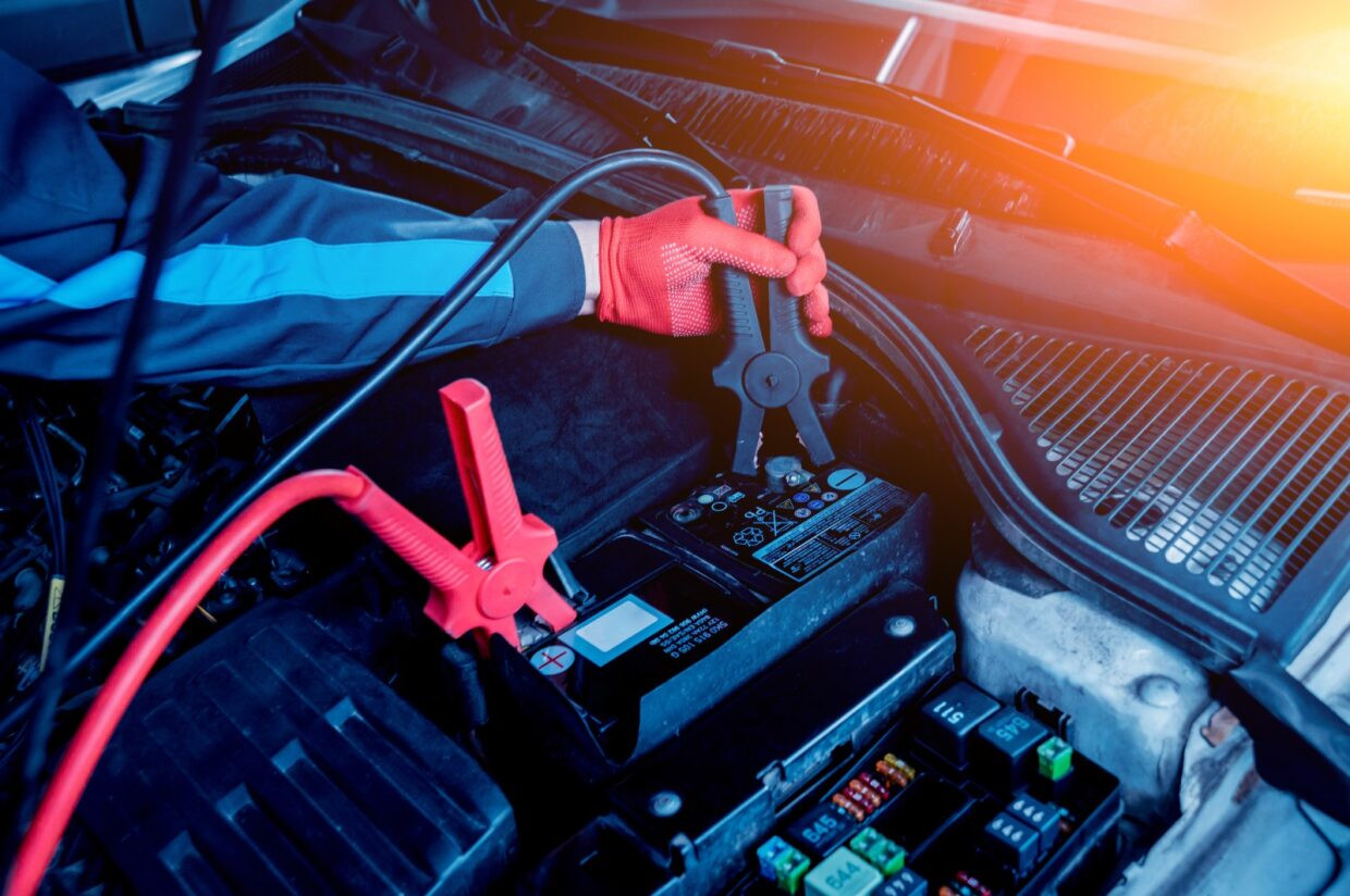 Toyota Camry battery jump start cable connections
