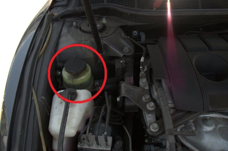 Power Steering Fluid Reservoir in Toyota Camry
