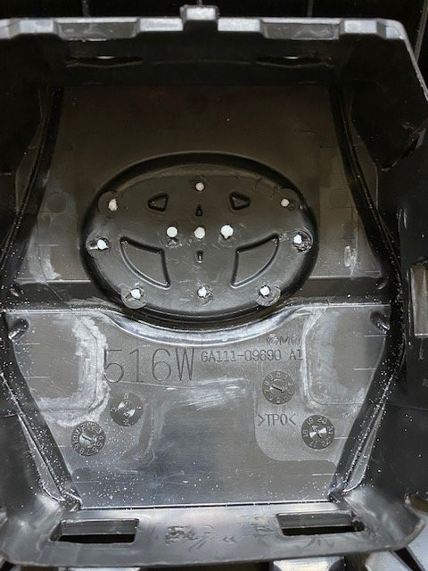 Chiseled off factory plastic welds