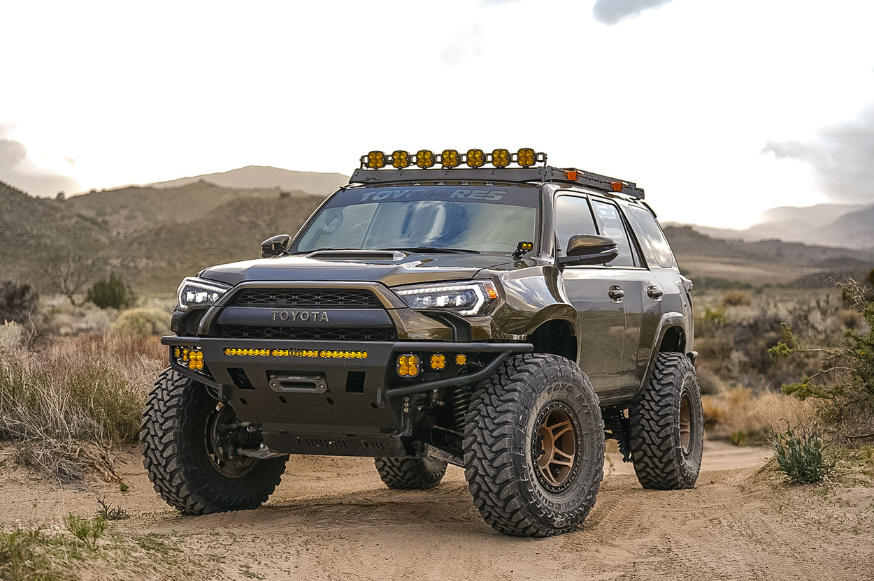Bronze Method Race Wheels with Beadlocks on LT 4Runner with Toyo Tires &amp; Baja Designs LED Lights