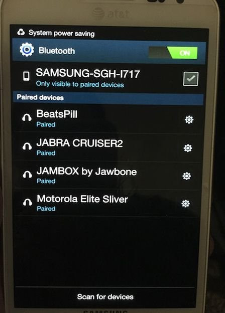 Tap Scan for devices at the bottom of the screen