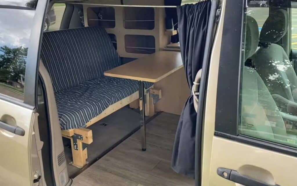 Mike and Rachel Toyota Sienna Camper Conversion Interior