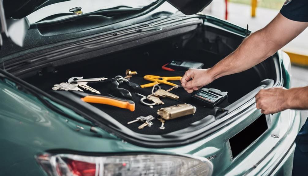 Locksmith opening a car door