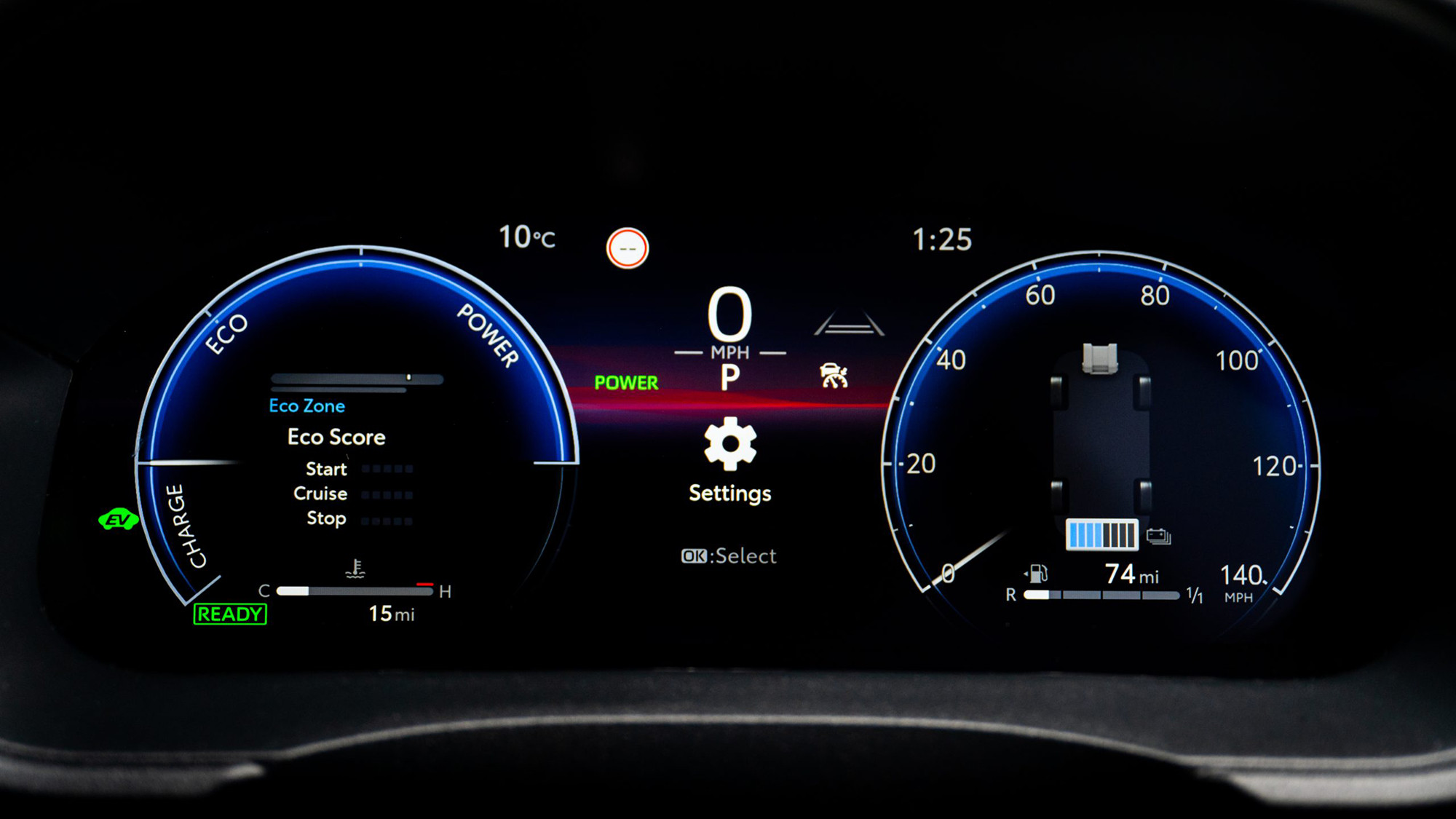 Toyota Yaris instrument cluster dials
